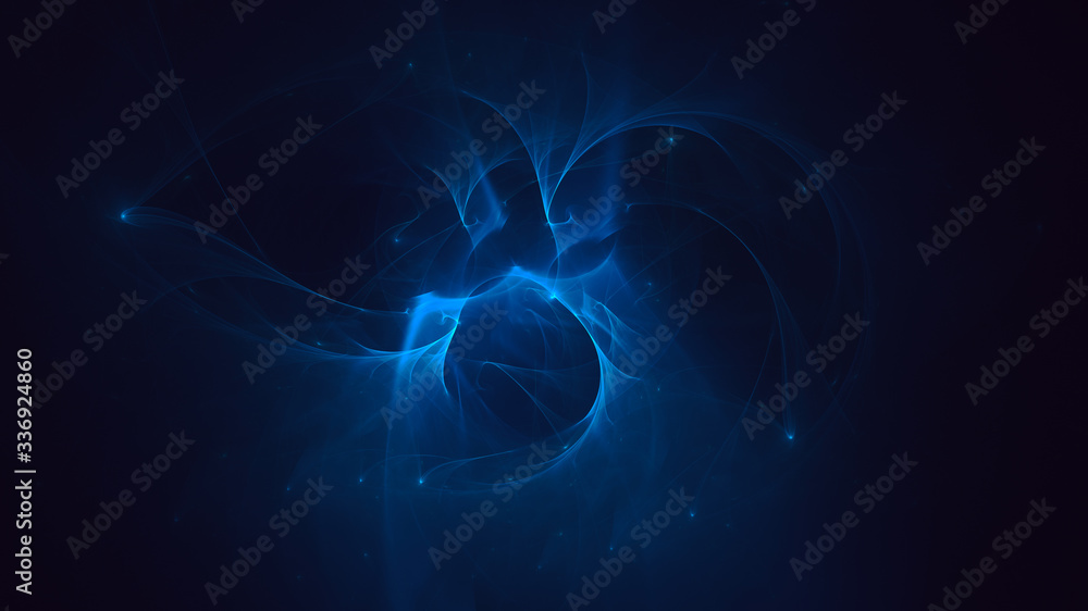 Poster 3d rendering abstract fractal light background
