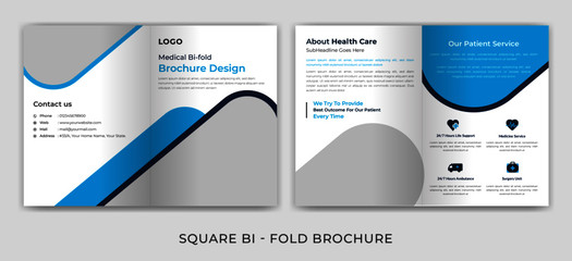 Medical hospital bi fold brochure template design