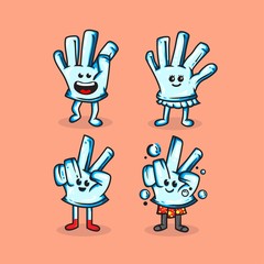 medical hand glove happy design illustration 