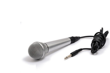 Obraz premium Singing microphone and light for light