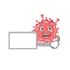 Polyploviricotina cartoon character design style with board