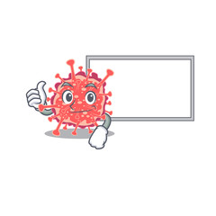 Humorous polyploviricotina cartoon design Thumbs up bring a white board