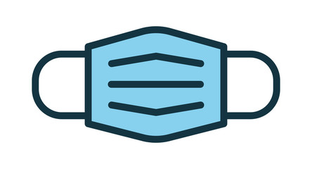 Medical, surgical mask line icon. Protective mask