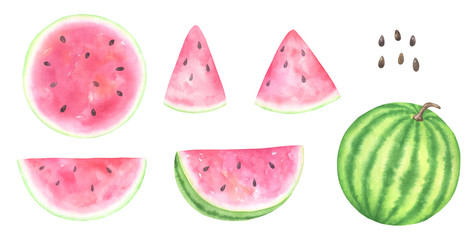 Watercolor Watermelons Set