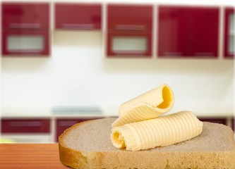 Delicious toasted bread with butter slice