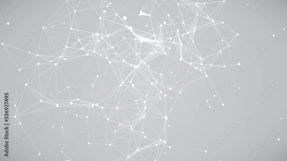 Poster abstract white plexus structure in motion around. 3d. slow motion. abstract geometrical background.