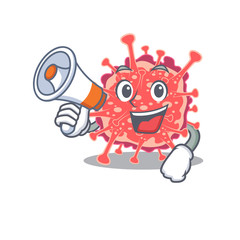 Cartoon character of polyploviricotina having a megaphone