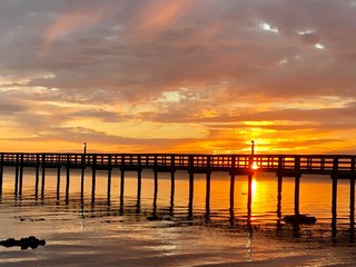 Fototapeta na wymiar Sunset on the Peace River in Port Charlotte, Florida