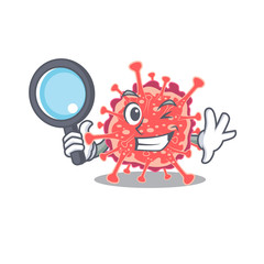 Smart Detective of polyploviricotina mascot design style with tools