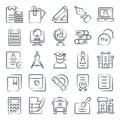 
Pack Of Learning Doodle Icons 

