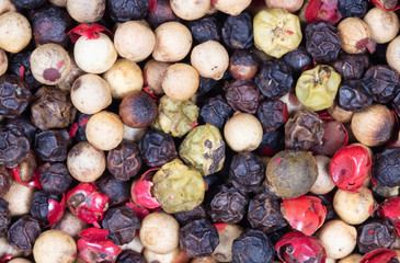 Peper background, white, green, black and red