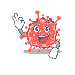 Polyploviricotina mascot design style with an Okay gesture finger