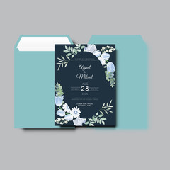Naklejka na ściany i meble beautiful floral wedding invitation card