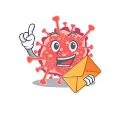 Happy polyploviricotina mascot design concept with brown envelope