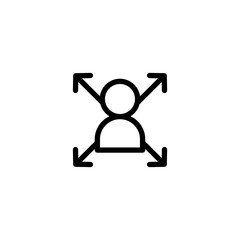 Career icon. Career symbol. Vector illustration can be used for topics person, ambition, development, progress, job.