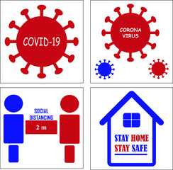 Covid-19 Corona virus vector icons and illustration
