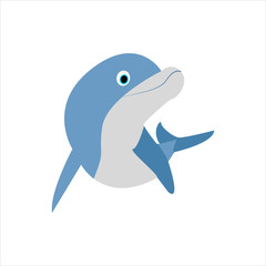 Obraz premium Beautiful dolphin clip art character artwork cartoon