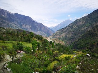 Fototapeta na wymiar Image of the Himalayas, Mustang Valley, Nepal, Asia