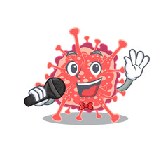 Talented singer of polyploviricotina cartoon character holding a microphone