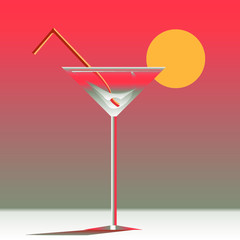 martini glass with cocktail