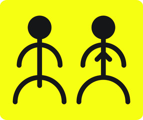 Symbolic image of a man and a woman. Icon, vector graphics.