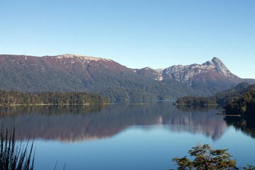 Mirror lake with mountains