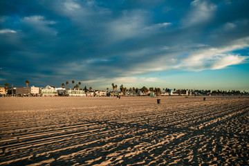 Obraz premium beach, sand and blue sky. sunset. la. Los Angeles. california.