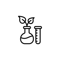 Plant in a flask icon. Tube vector icon. Herbs lab symbol. Trendy Flat style for graphic design, Web site, UI. EPS10. - Vector illustration