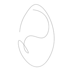 Easter egg silhouette line drawing. Vector illustration