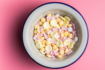 Mix of hard colorful candies.