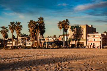 sunset on the beach. Los Angeles. LA. California.