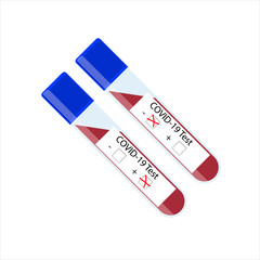 Laboratory blood test for virus Covid19. Novel Coronavirus 2019-nCoV denoted is single-stranded RNA virus. SARS-CoV2 Covid 19-NCP. vector illustration.