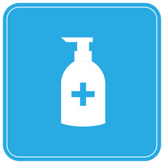 Disinfection. Hand sanitizer bottle icon, washing gel. Vector illustrationDisinfection. Hand sanitizer bottle icon, washing gel. Vector illustration	
