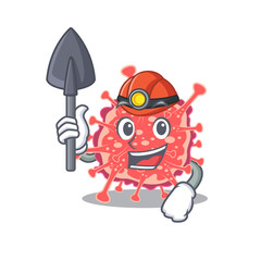 Polyploviricotina miner cartoon design concept with tool and helmet