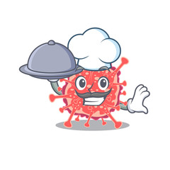 Polyploviricotina chef cartoon character serving food on tray