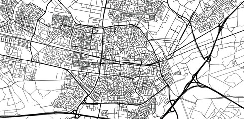 Urban vector city map of Tilburg, The Netherlands
