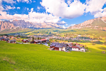 Beautiful landscape of Cortina d' Ampezzo in Dolomites Alps view