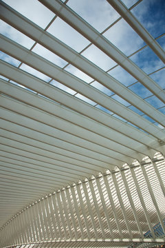 Futuristic Liege-Guillemins railway station