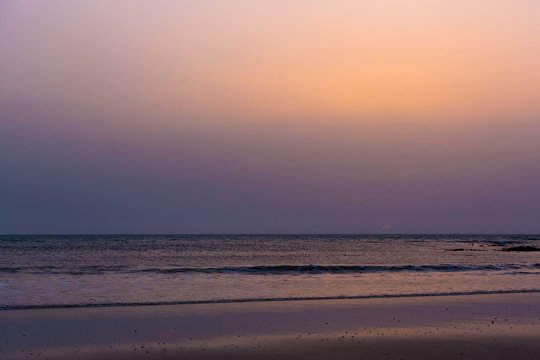 Sunset on Legzira beach, Morocco
