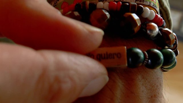 I can, I want. handmade bracelet on men's wrist