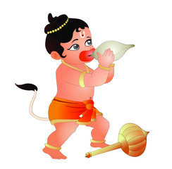 God Baal Hanuman Vector Illustration	