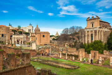 Naklejka na ściany i meble Architecture of the Roman Forum in Rome, Italy