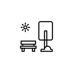 Sunny park icon vector on white background. Park illustration for web, mobile apps, design. 
