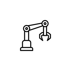 Robot icon. Industrial mechanical robotic arm vector icon. Robot icon page symbol for your web site design. Vector illustration, EPS10.