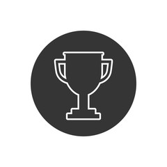 Trophy line icon on white background. Vector