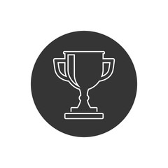 Trophy line icon on white background. Vector