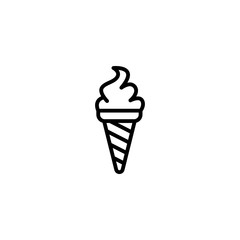 Ice cream cup icon isolated. Modern sweet vanilla desert sign. Trendy vector chocolate cram symbol for web site design, button to mobile app. Vector illustration.