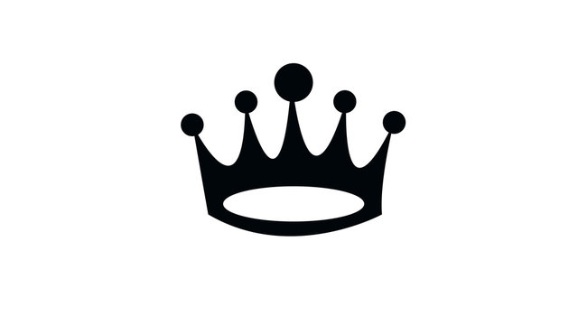 queen crown icon over white background