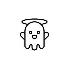 Ghost Icon. Cute ghost icon. Halloween symbol. Modern simple flat symbol for web site design, logo, app, UI. Vector illustration