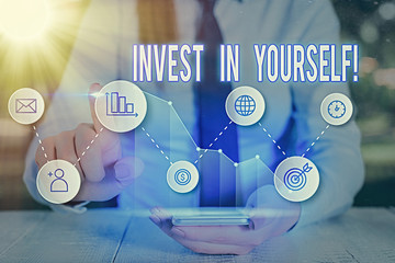 Word writing text Invest In Yourself. Business photo showcasing nvesting in a coach or a training...